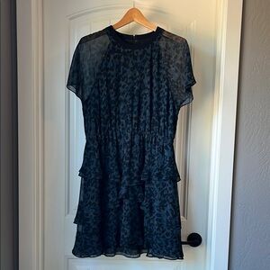 Madewell Black Leopard Print Mini Dress